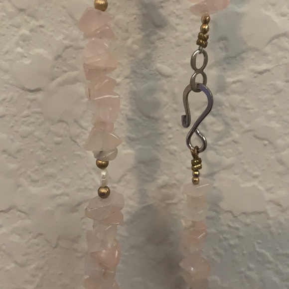 Vintage Rose quartz & fresh water pearl necklace - Picture 3 of 3